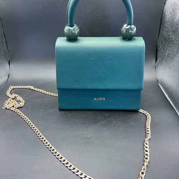 Aldo Handbags - Aldo Teal Mini Bag with Gold Chain